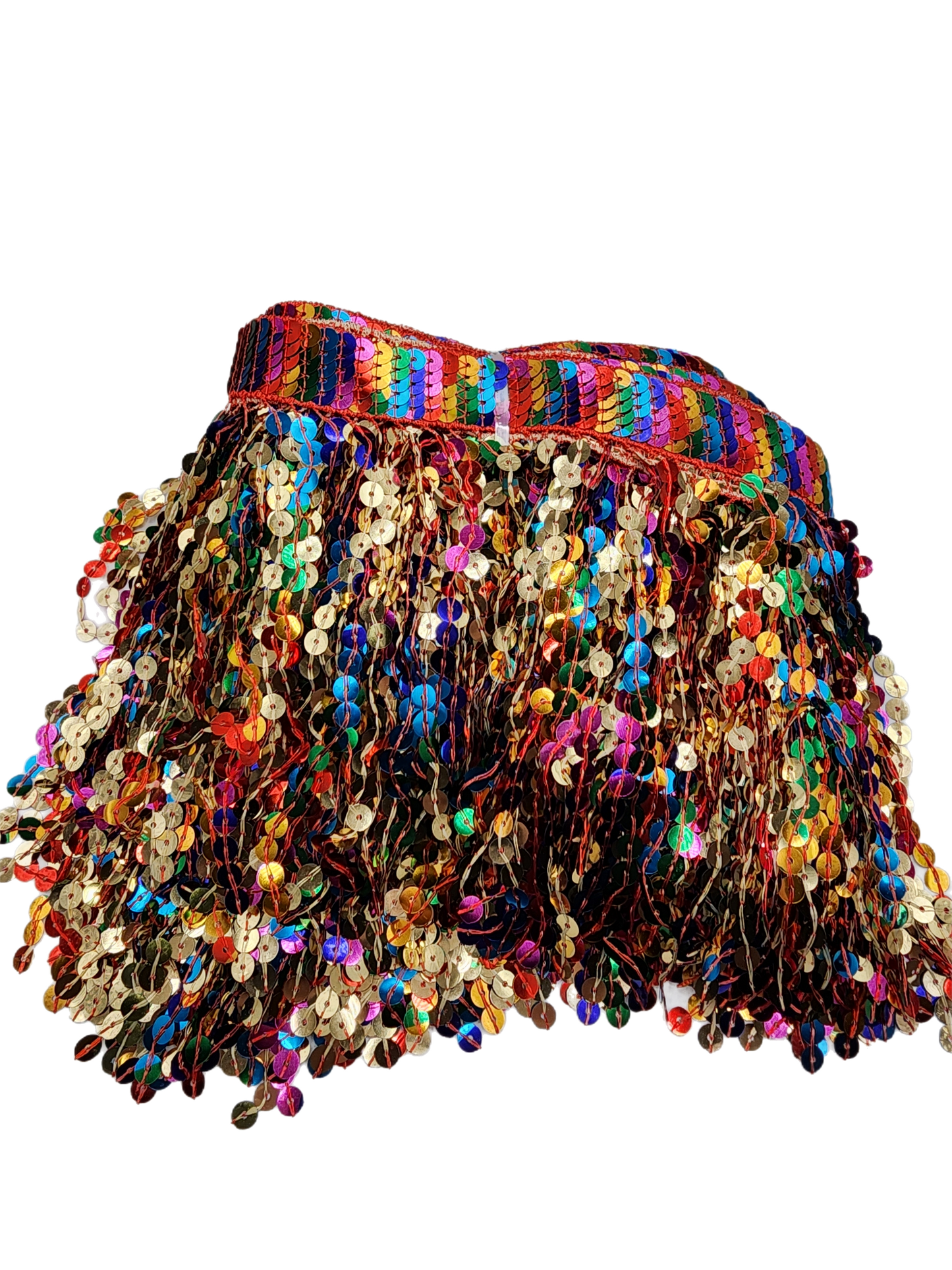 Rainbow Gold Sequin Fringe