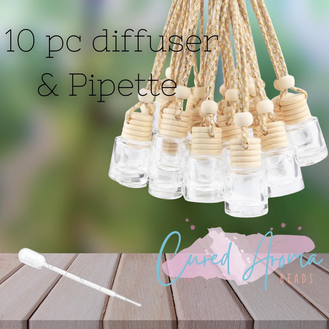 10pc Cylinder Car Diffuser Bottles