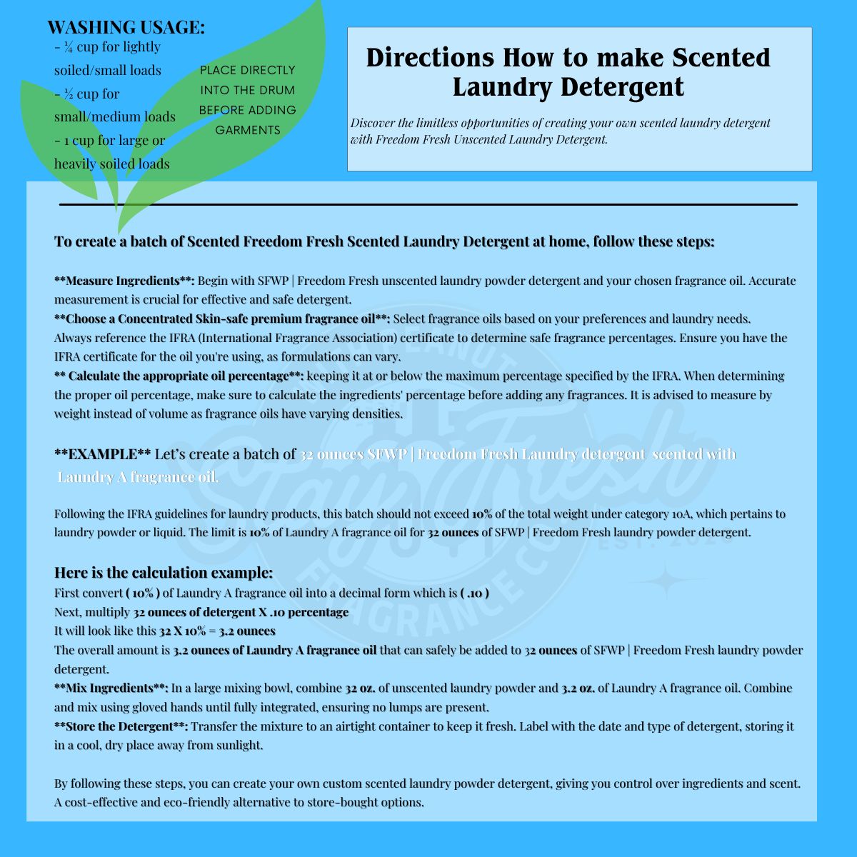 8 lb. Refillable Laundry Powder Detergent*