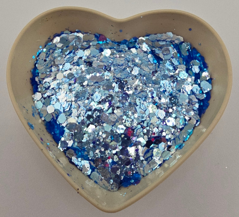 Neon Blue Diamonds Chunky Mix Glitter