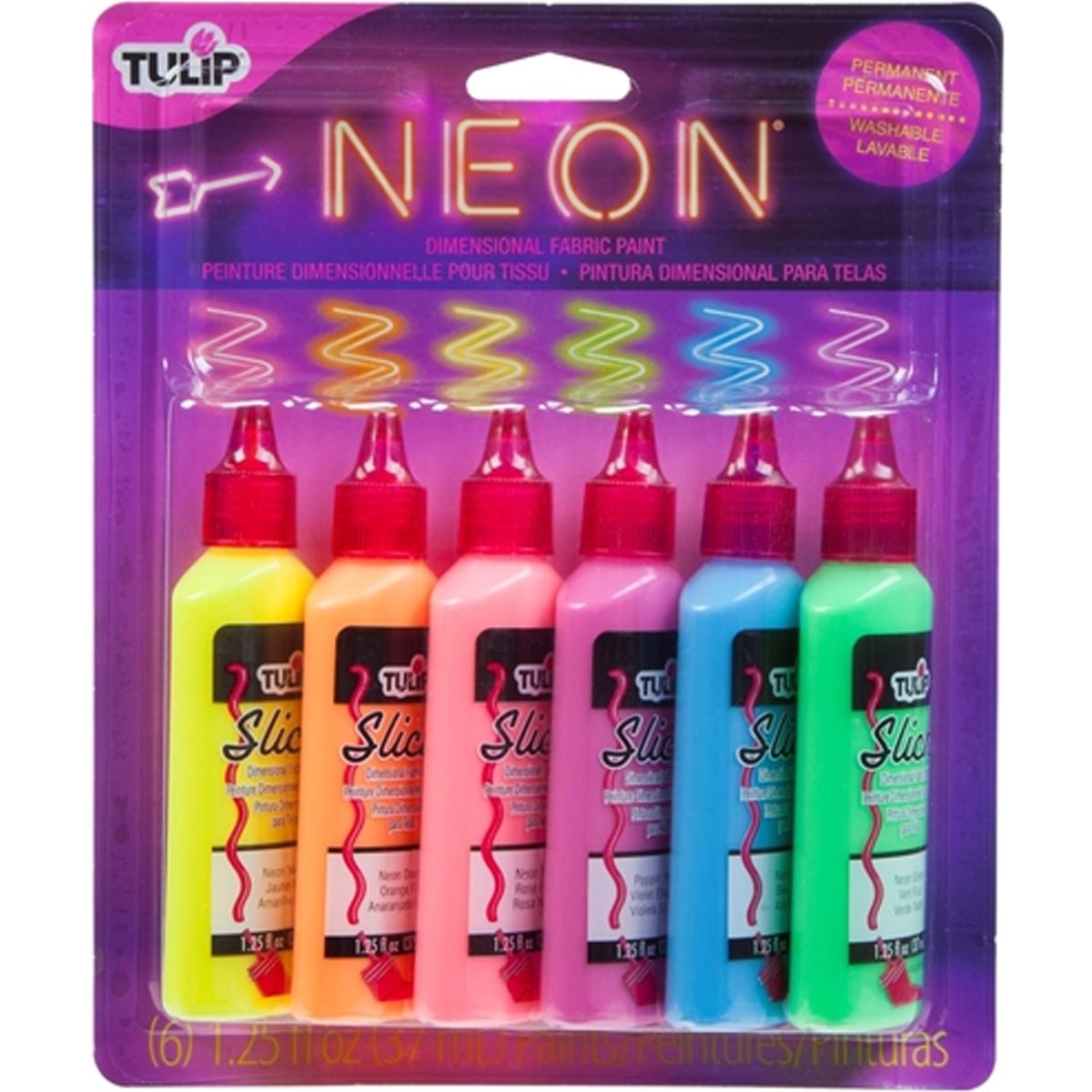 Tulip Dimensional Fabric Paint Neon 6 Pack Clearance