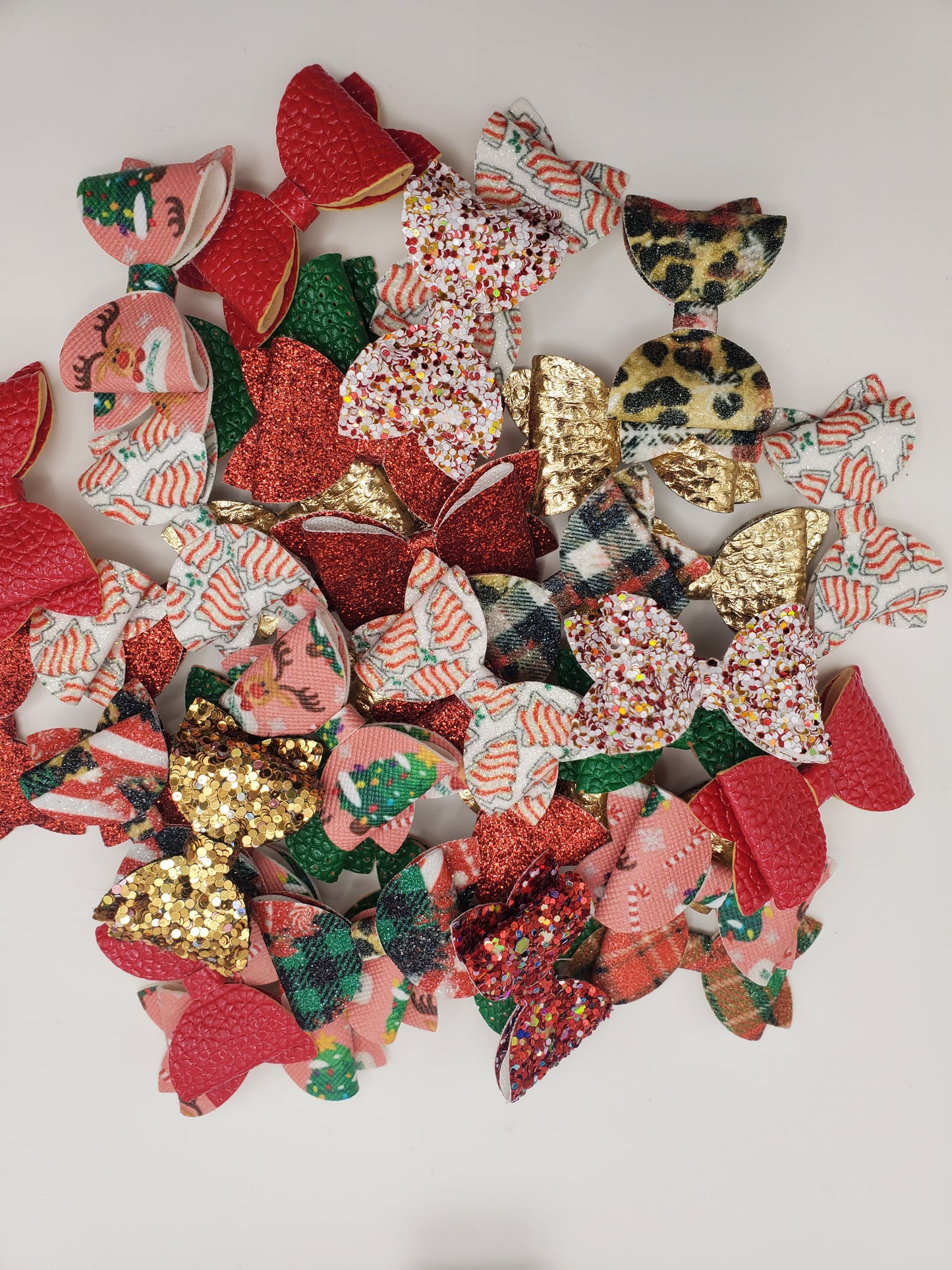Christmas Felt/Faux Leather 1.5" Bow Grab Bag