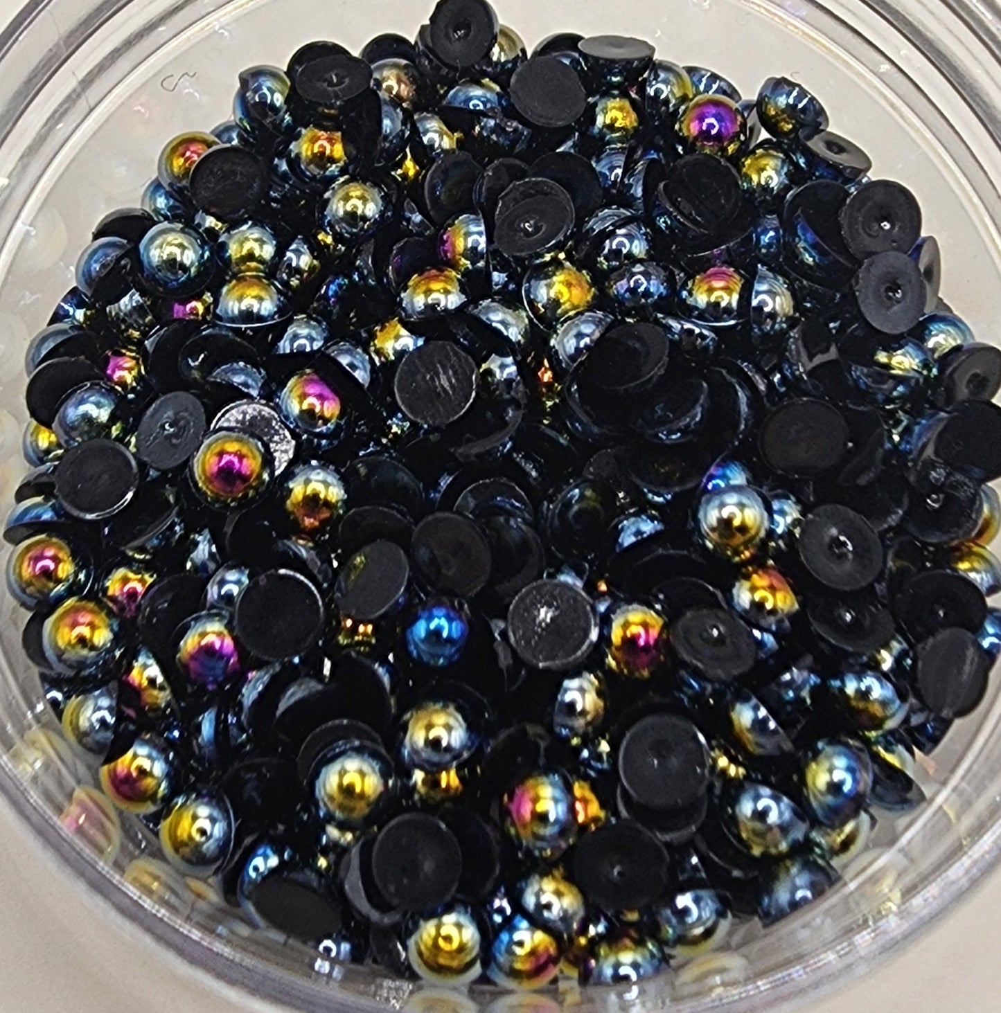 Black AB Half Pearl 4mm