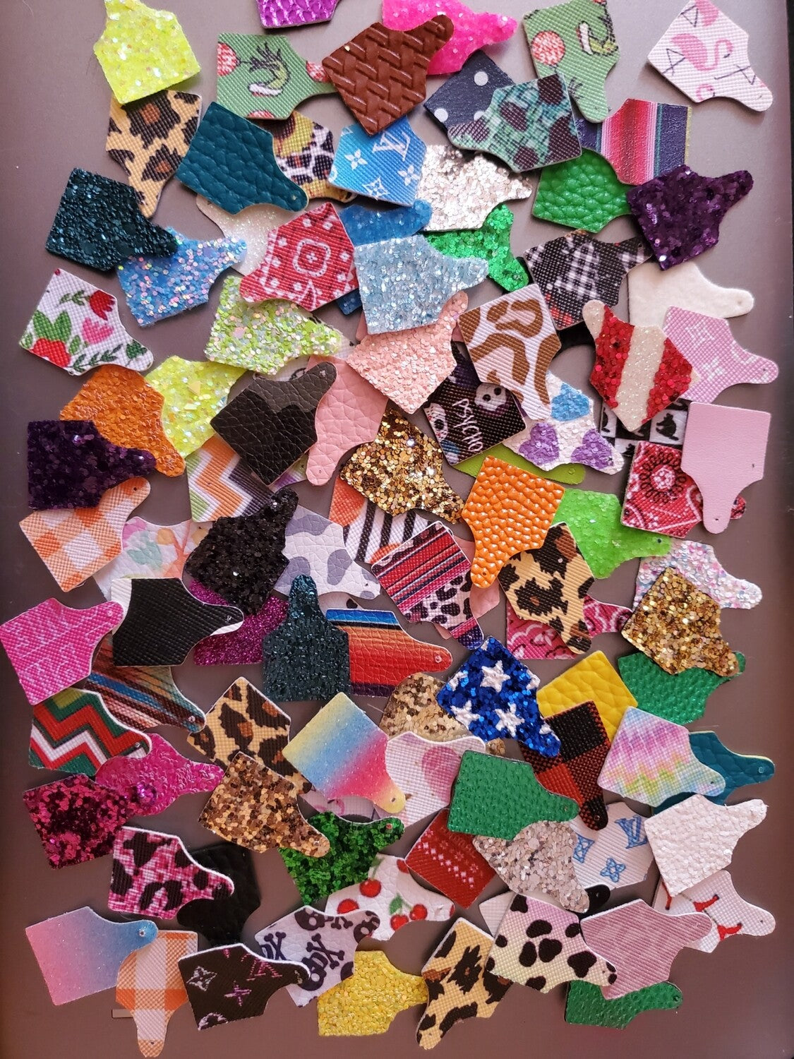 Faux Leather Mini Cowtag Grab Bag