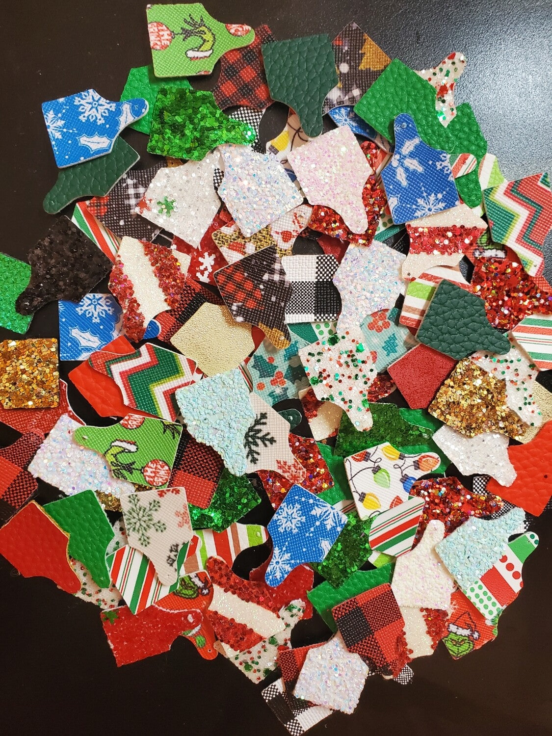 Christmas Faux Leather Mini Cowtag Grab Bag