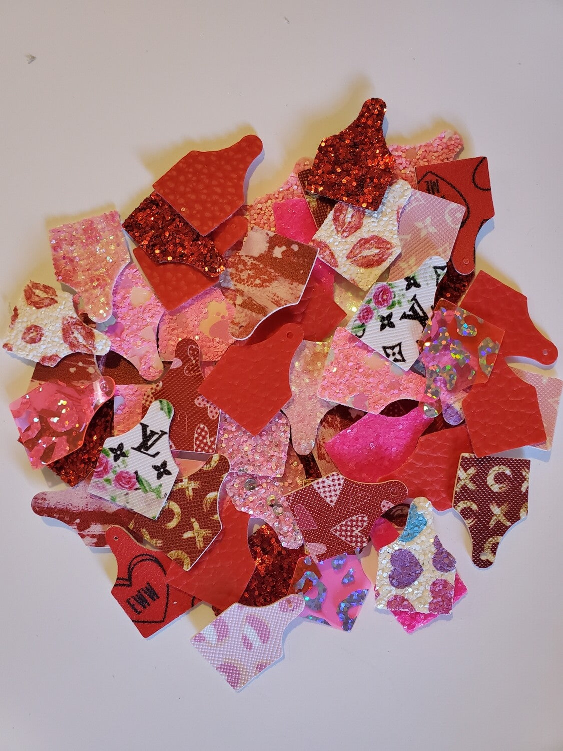 Valentines Faux Leather Mini Cowtag Grab Bag