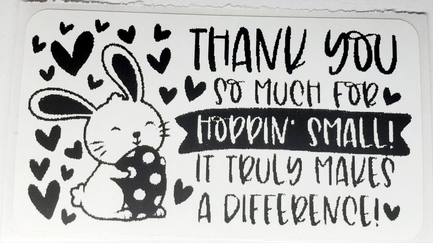 Thank You So Much for Hoppin Small Stickers
