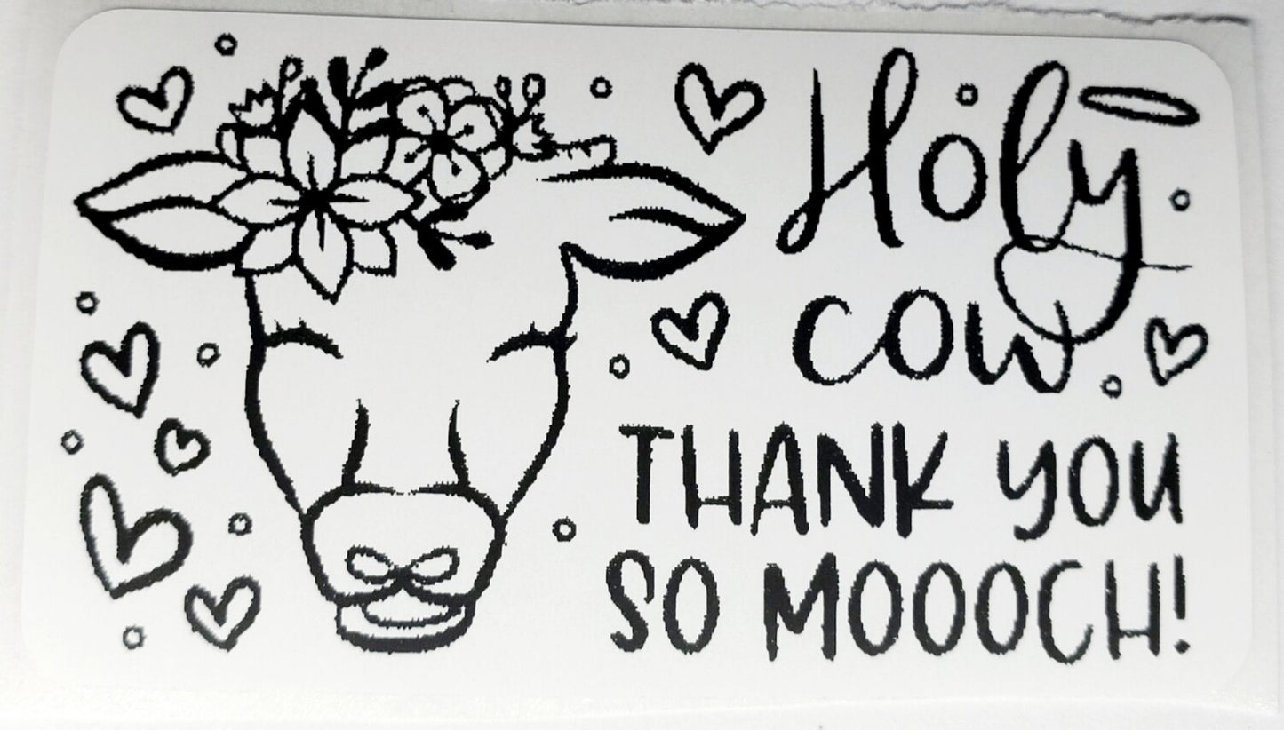 Holy Cow Thank You Stickers