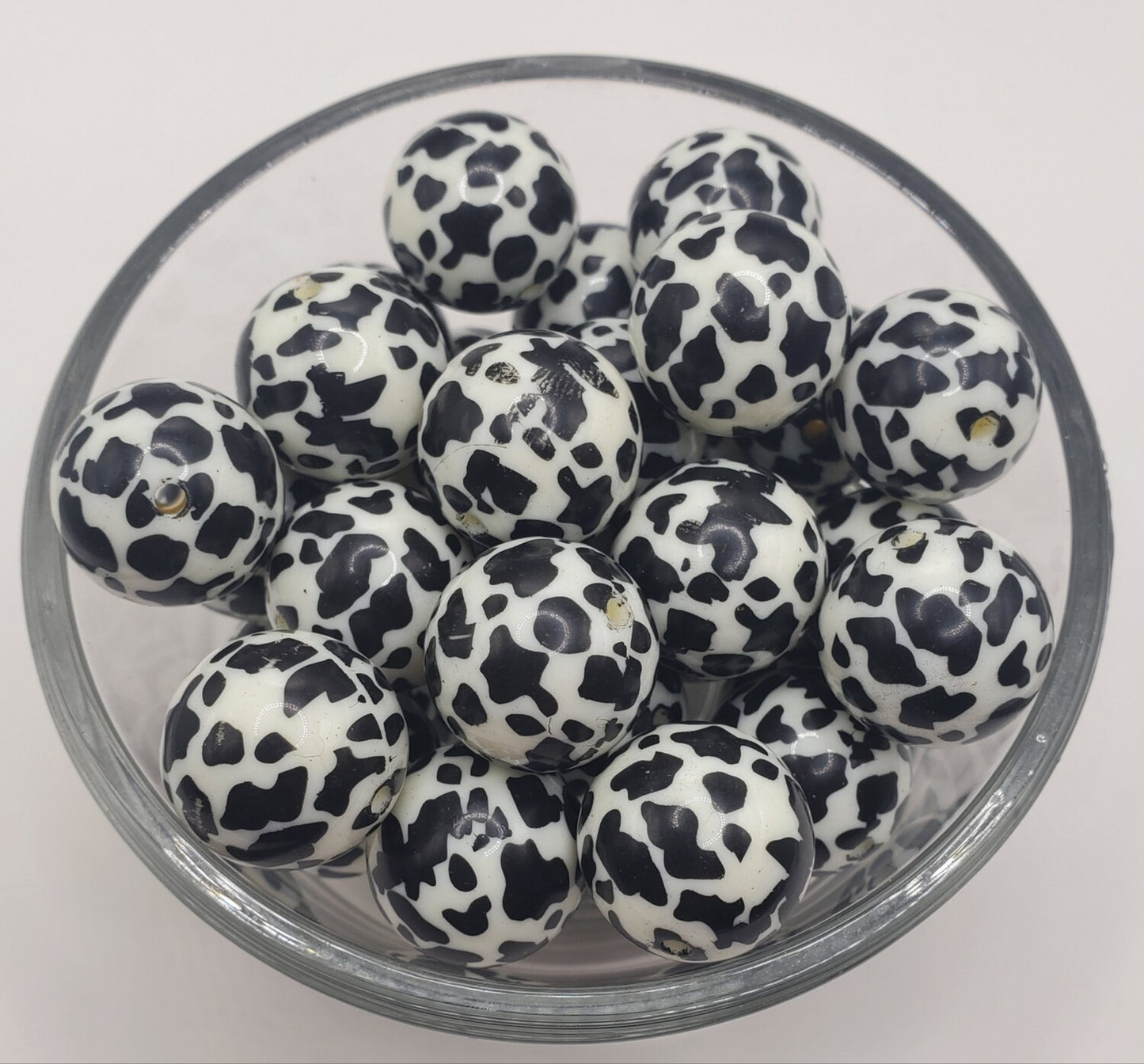 Cowprint 20mm Bubblegum Beads