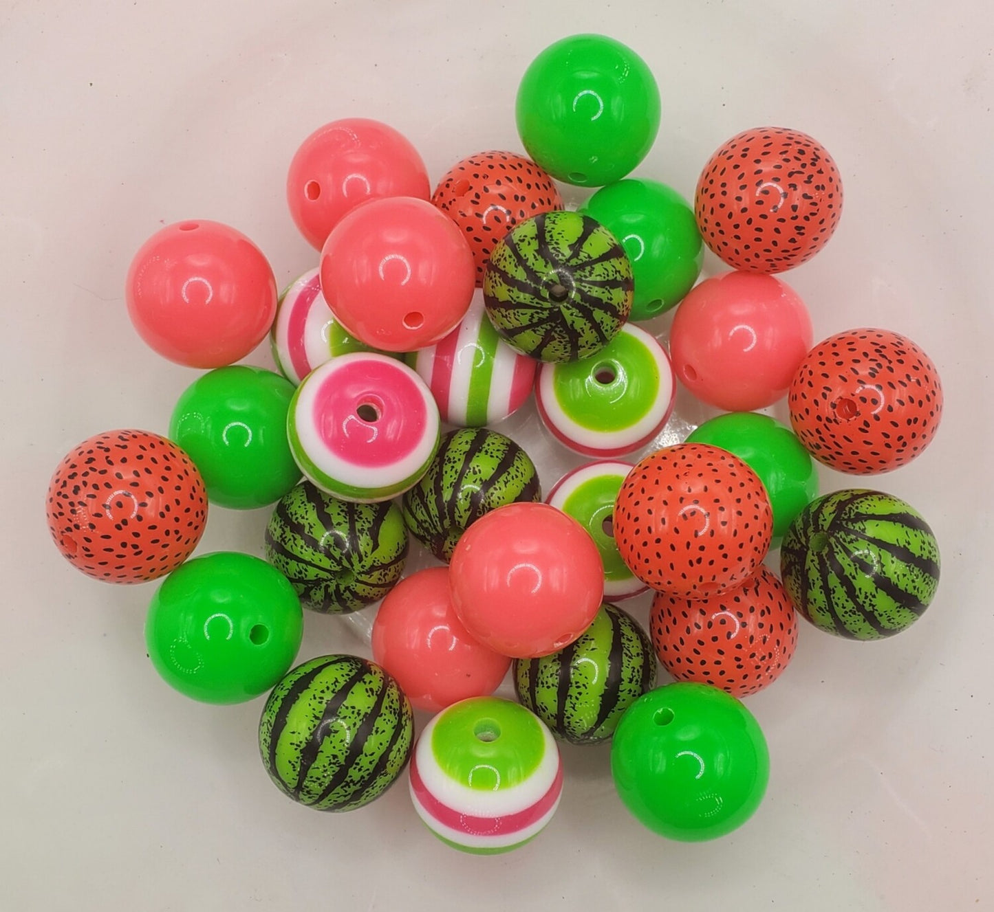 Watermelon Mix 20mm Bubblegum Beads
