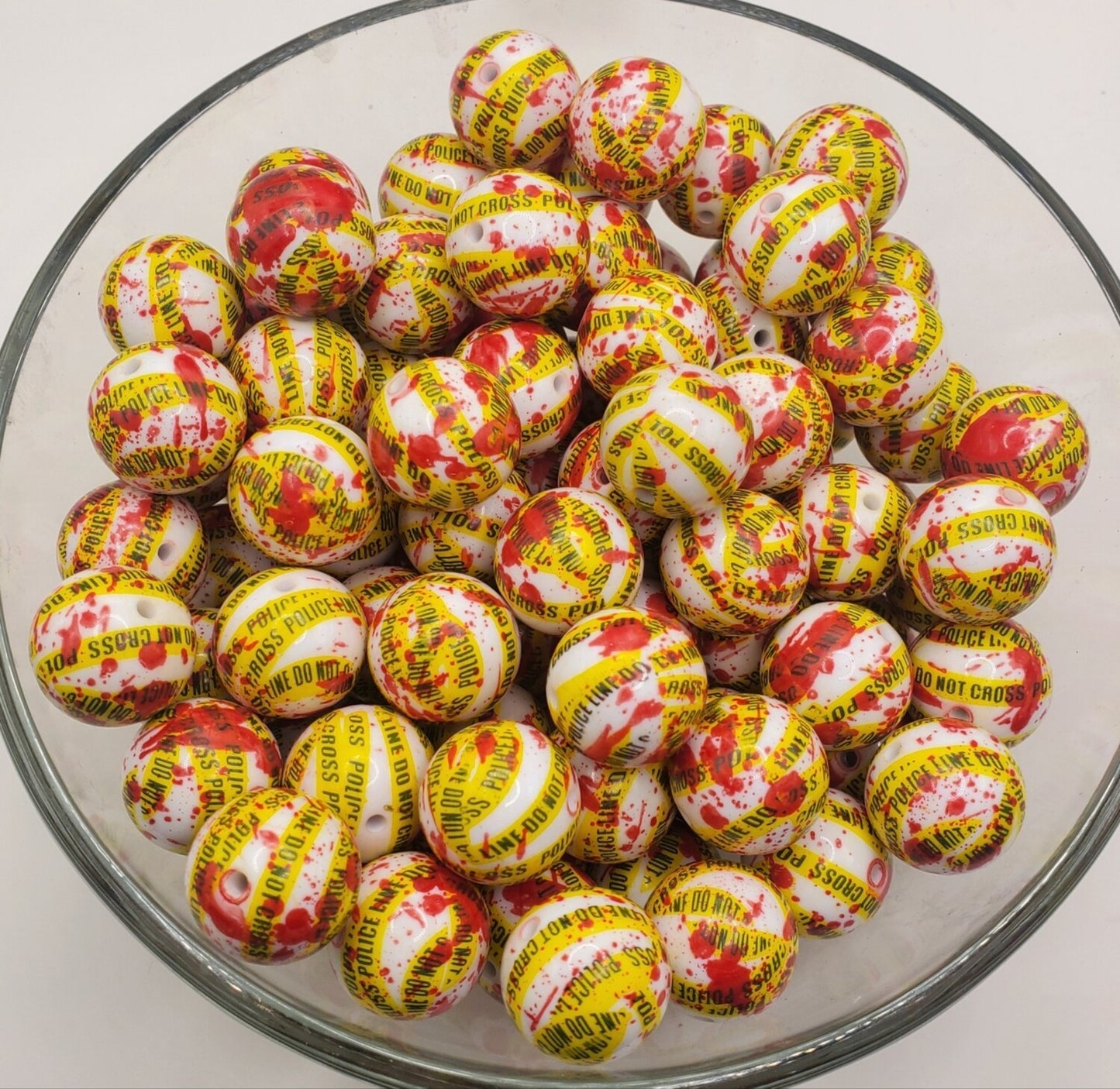 Crime Scene 20mm Bubblegum Beads