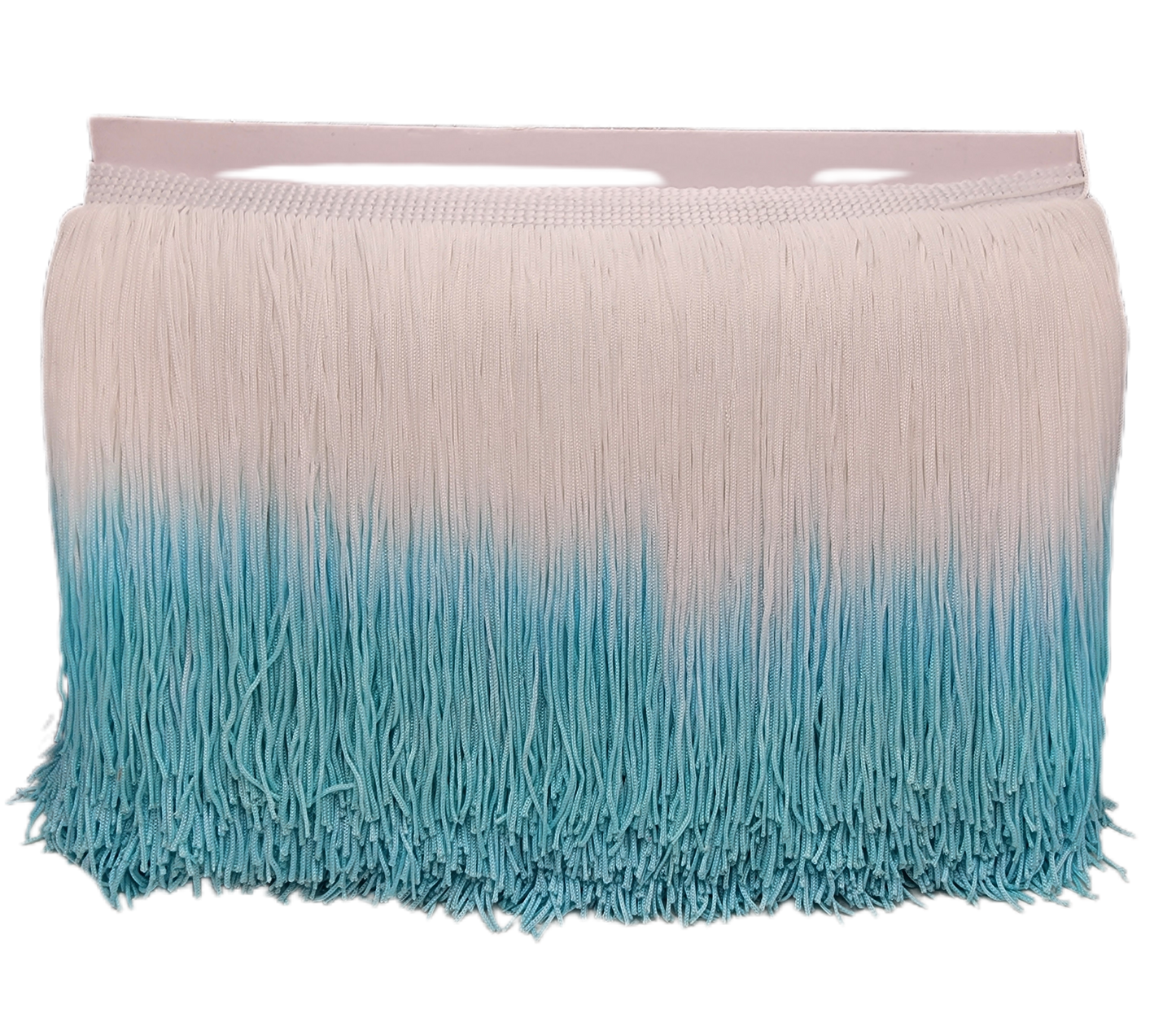 White Teal Ombre Fringe