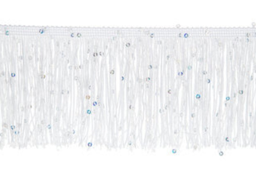 White & Silver Sequin Fringe