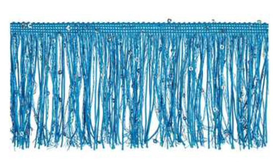 Turquoise & Silver Sequin Fringe