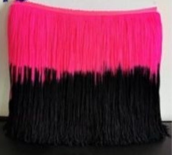 Neon Pink Black Ombre Fringe