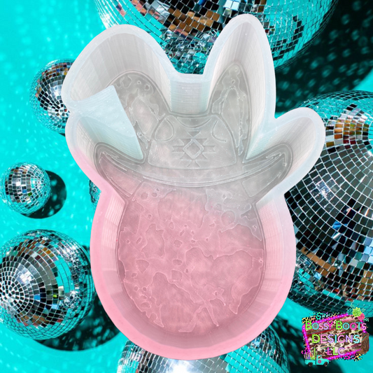 Western Cow Print Egg Bunny
