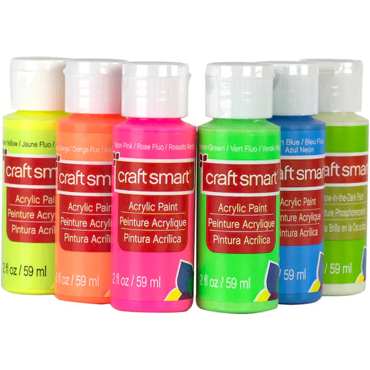 Craft Smart Neon Matte Acrylic Paint 6 Pack