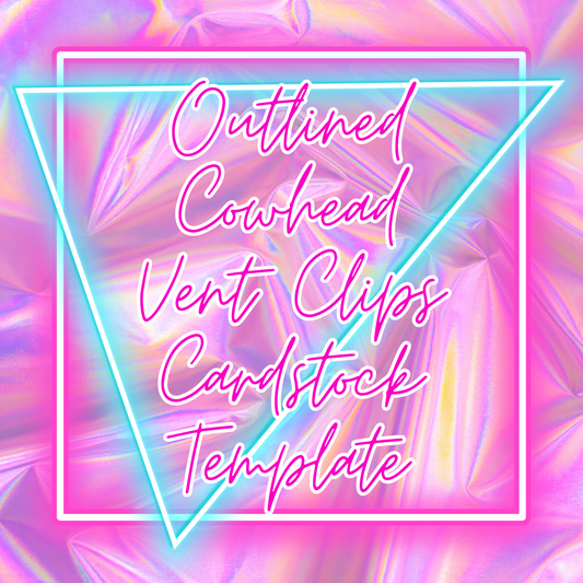 Outlined Cow Head Vent Clips Cardstock Template