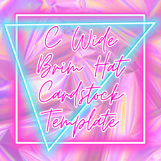 C Wide Brim Hat Cardstock Template