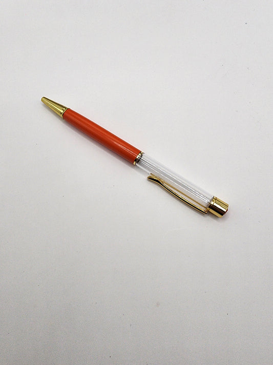 Orange Rhinestone Tip Snowglobe Pen