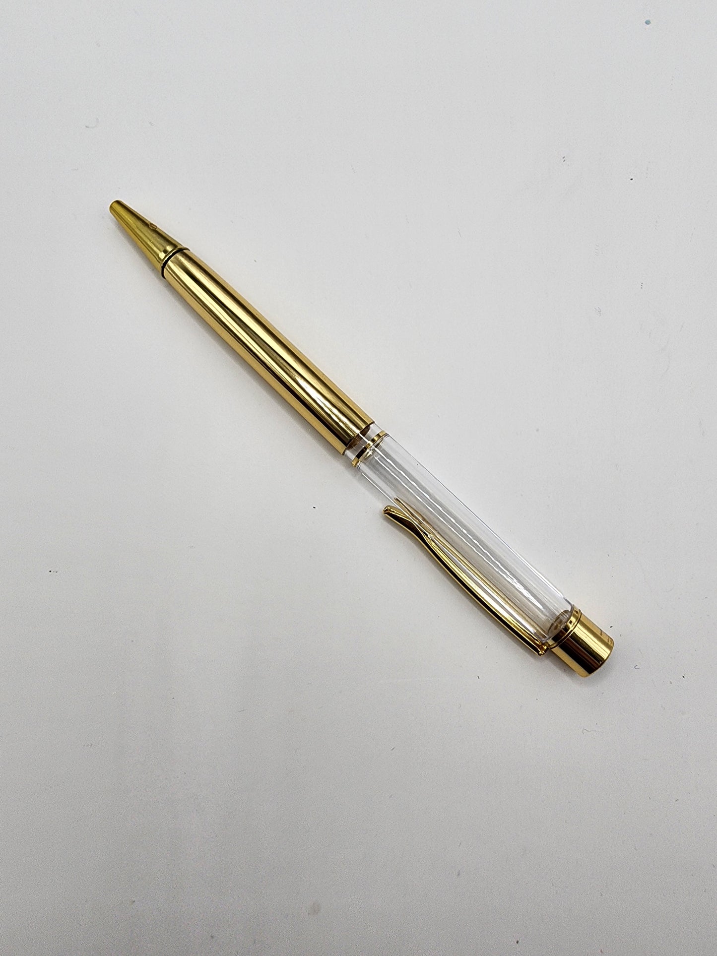 Gold Rhinestone Tip Snowglobe Pen