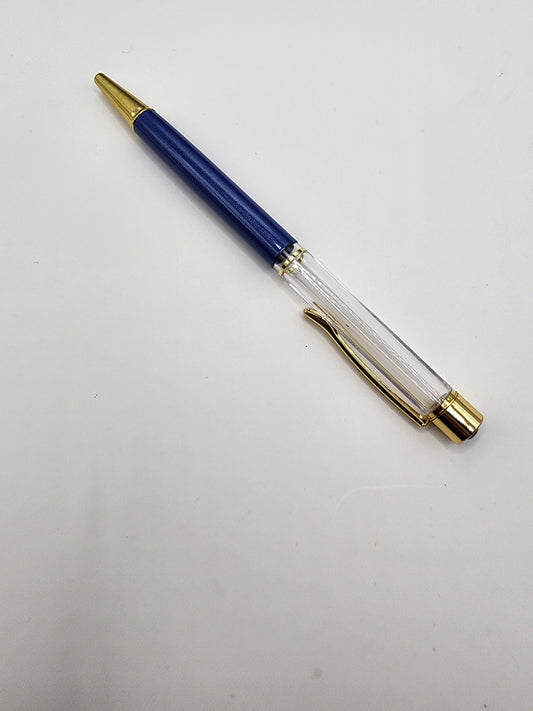 Blue Rhinestone Tip Snowglobe Pen