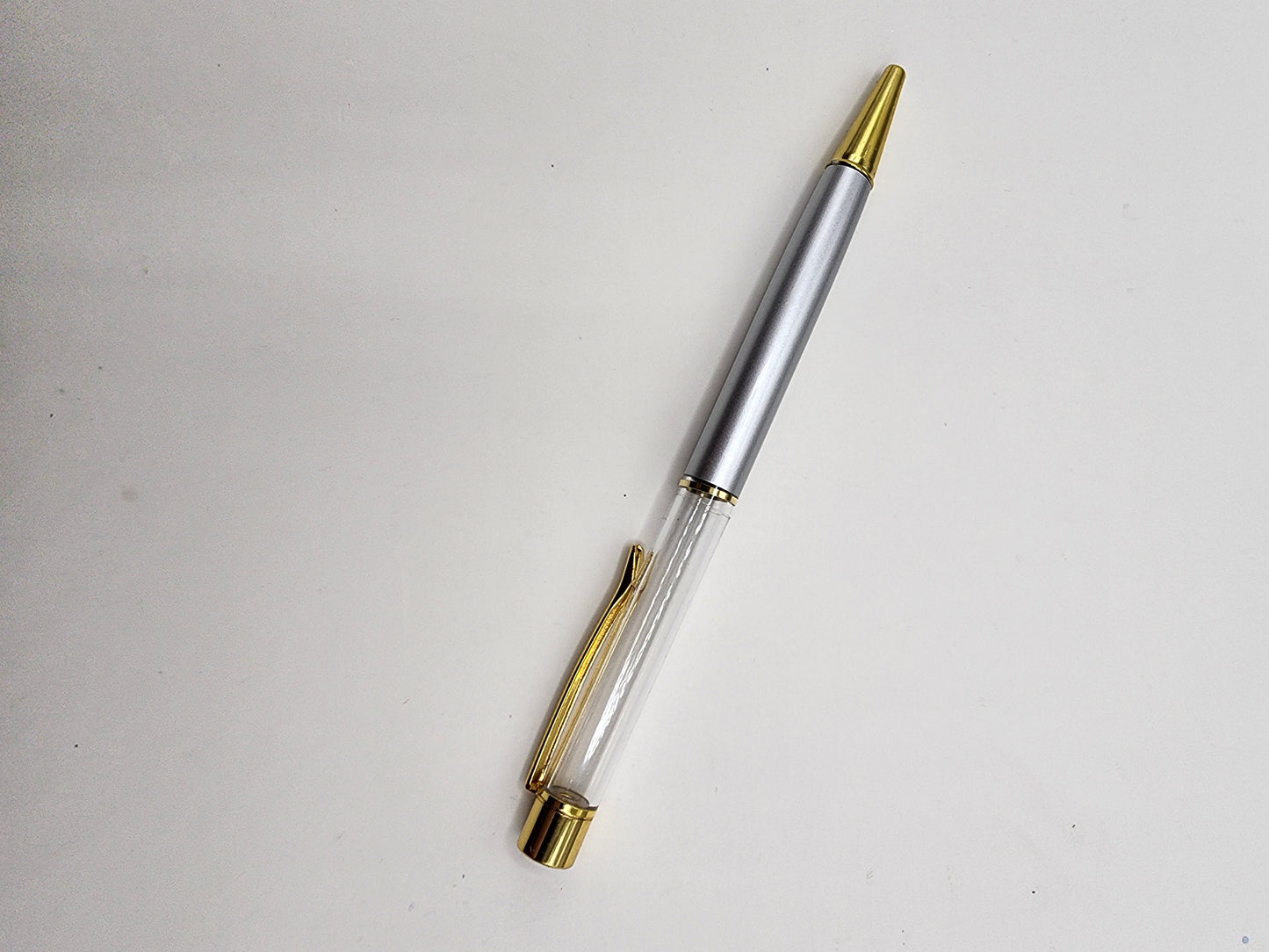 Silver Rhinestone Tip Snowglobe Pen