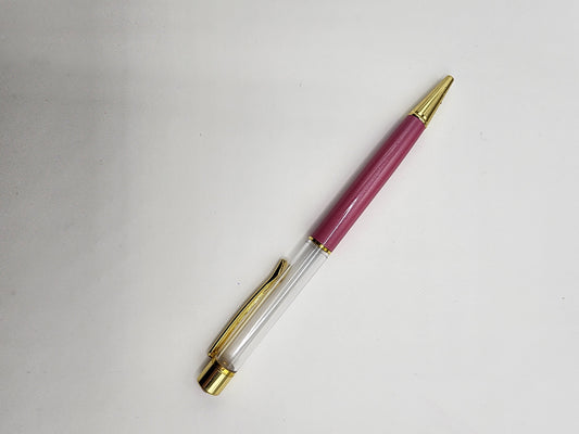 Pink Rhinestone Tip Snowglobe Pen