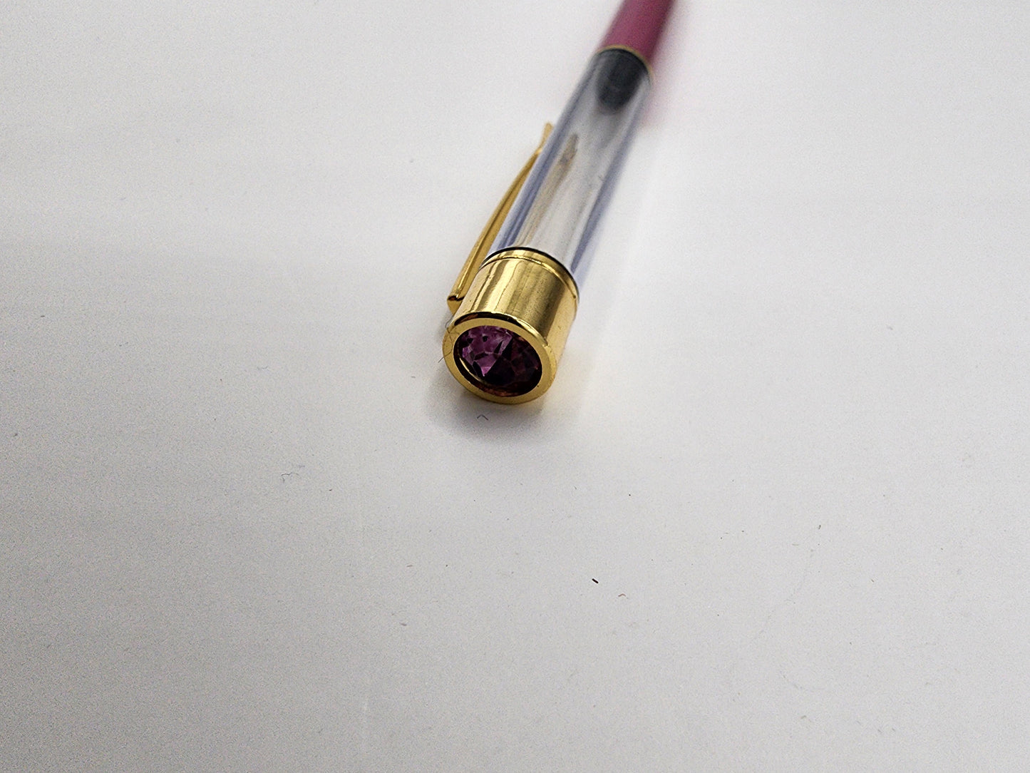 Purple Rhinestone Tip Snowglobe Pen