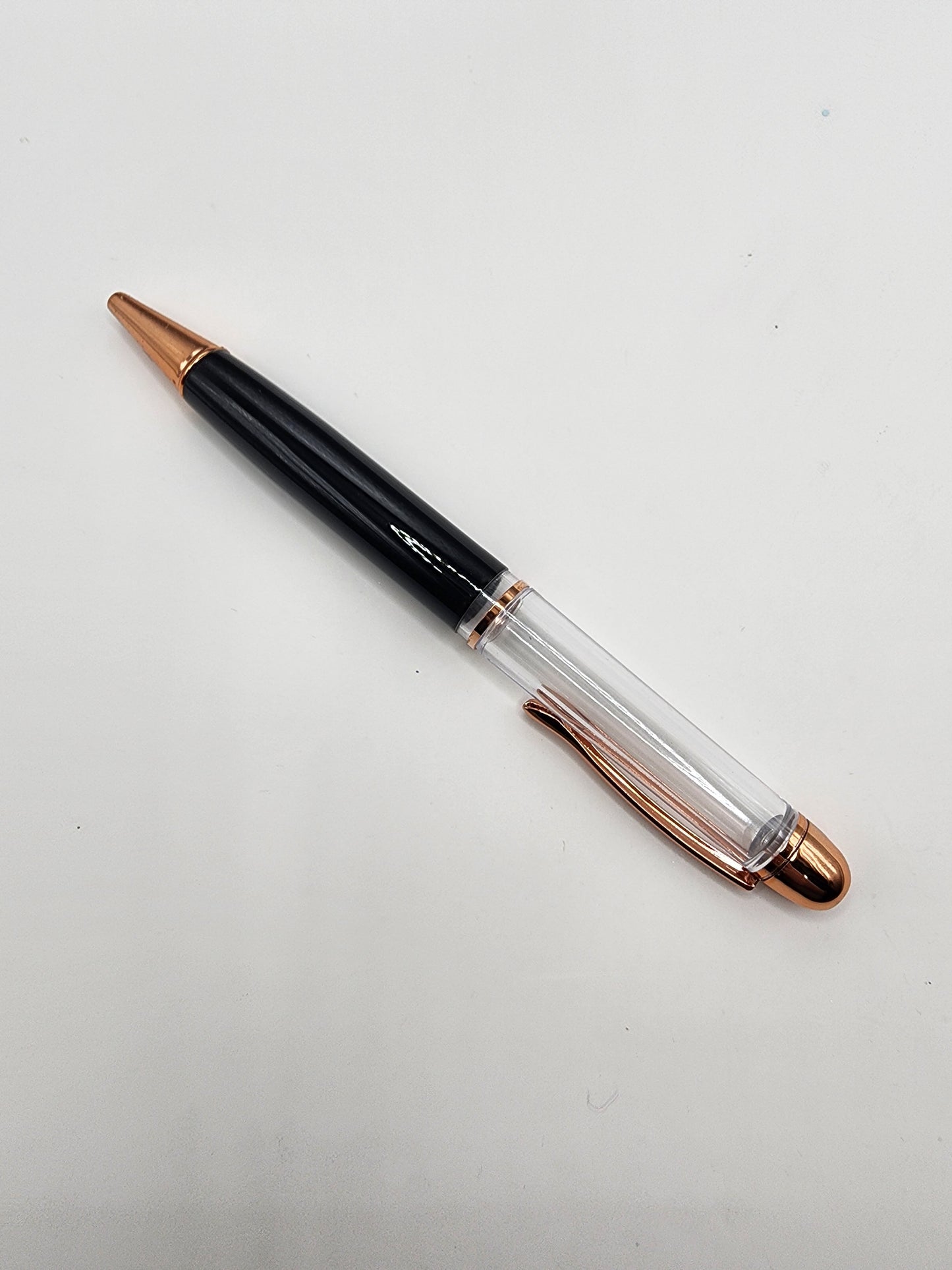 Black Wide Barrel Snowglobe Pen