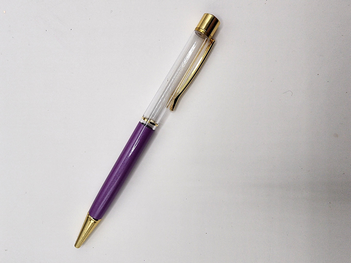 Lilac Rhinestone Tip Snowglobe Pen