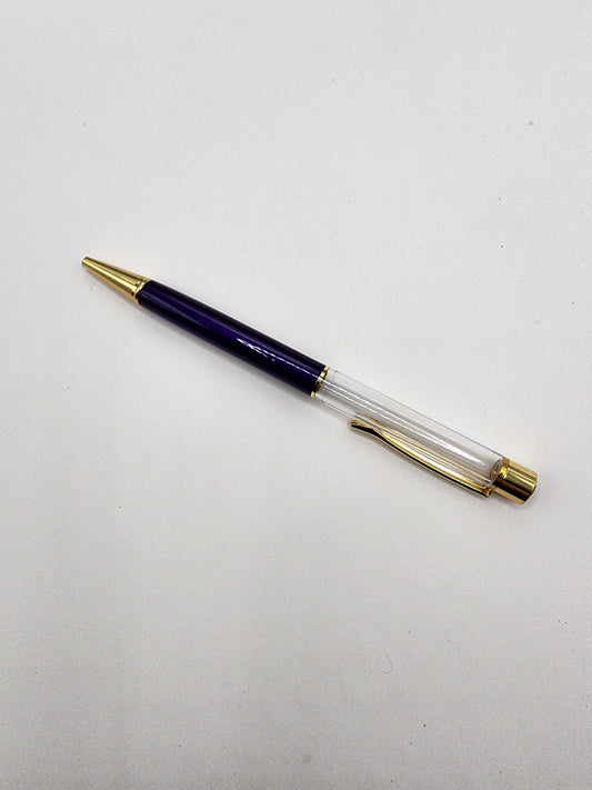 Dark Purple Rhinestone Tip Snowglobe Pen