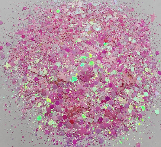 Pink Christmas Chunky Mix Glitter