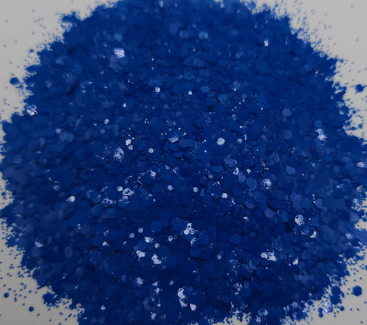 Cobalt Blue Matte Chunky Mix Glitter