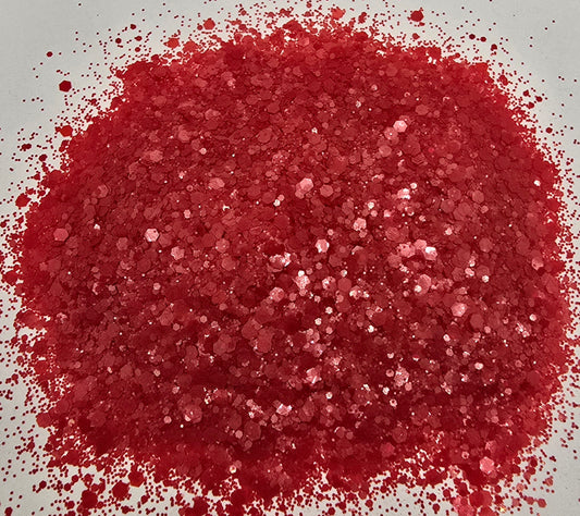 Candy Apple Red Metallic Chunky Mix Glitter