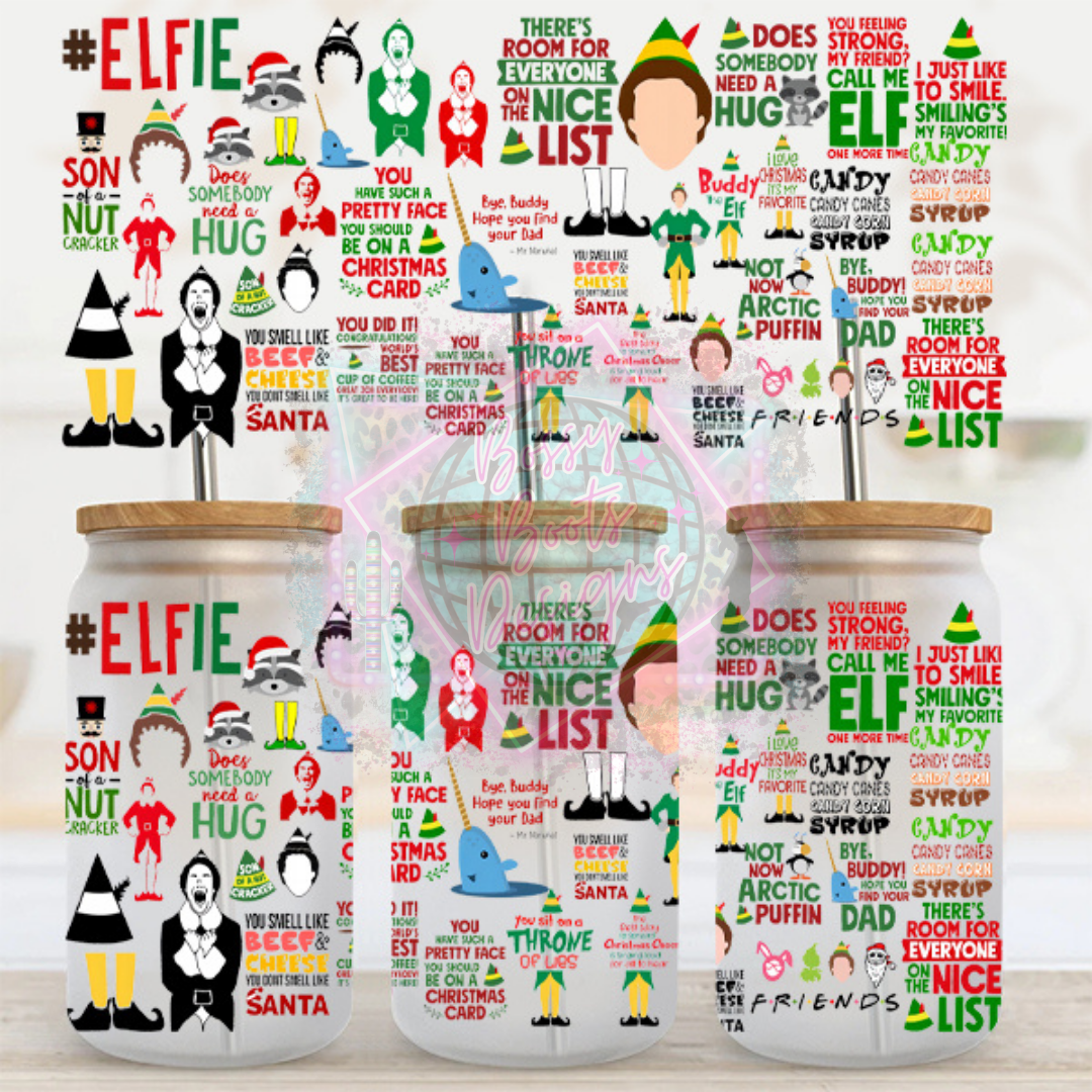 16oz UV DTF cup Wrap- Elf