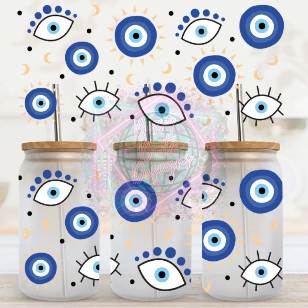 16oz UV DTF cup Wrap- Evil Eye