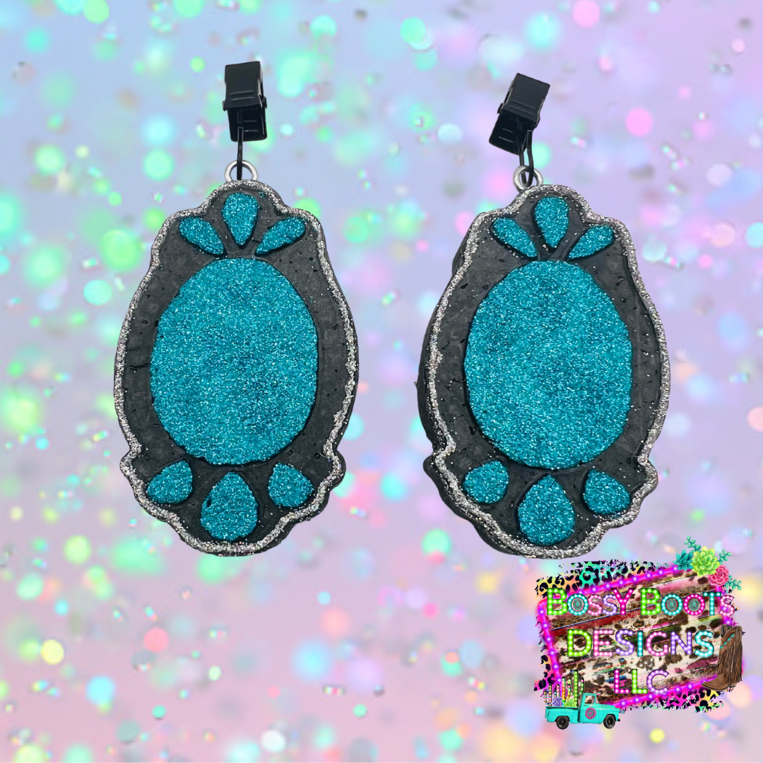 Turquoise Pendant Vent Clips