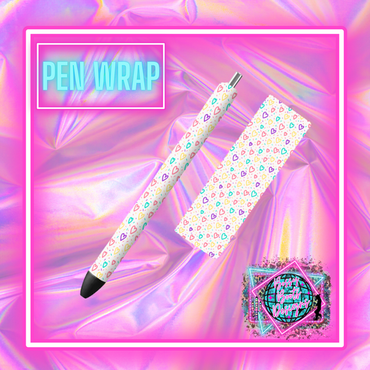 UV DTF Pen Wrap- Pastel Hearts