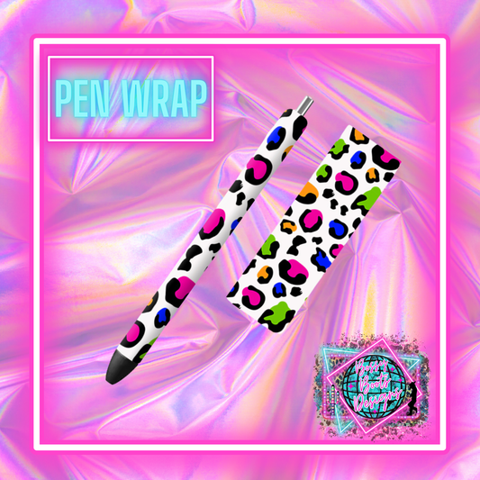 UV DTF Pen Wrap- Colorful Leopard Spots