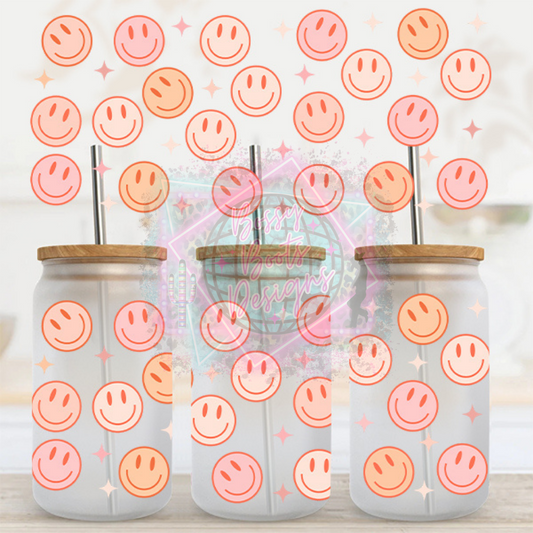 16oz UV DTF cup Wrap- Smileys