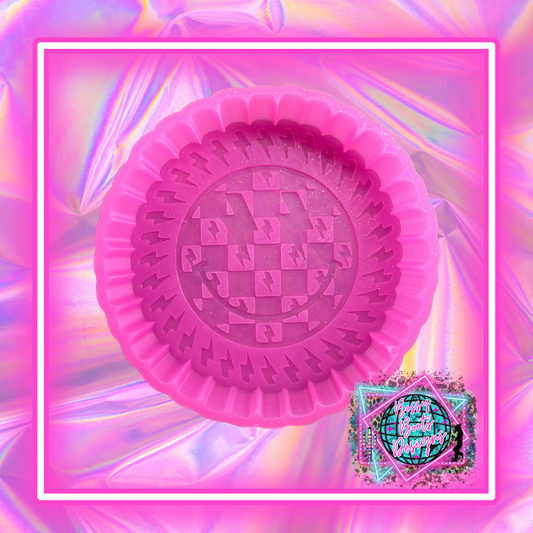 All Bolts Jeweled Checkered Smiley