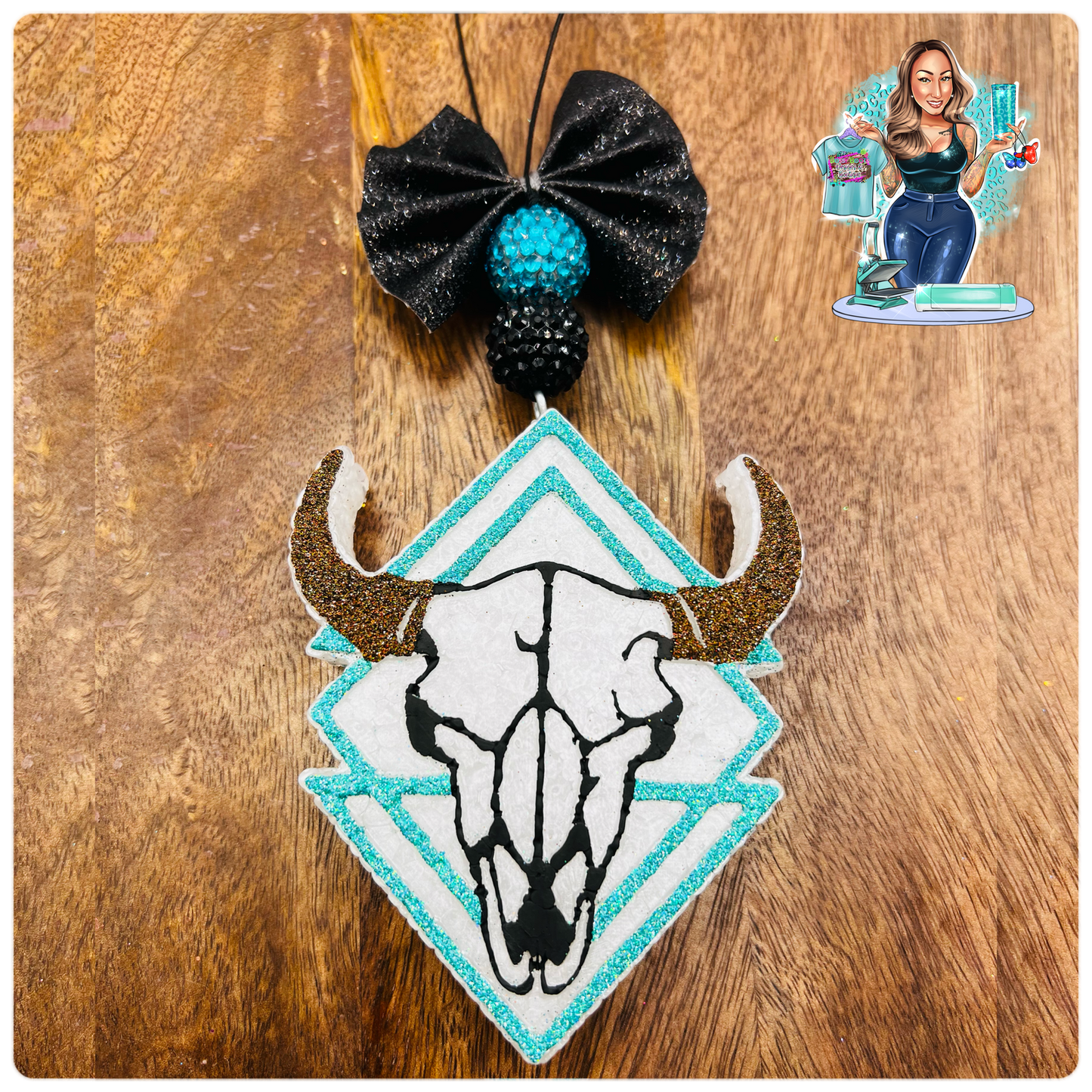 Bull Skull Aztec Design