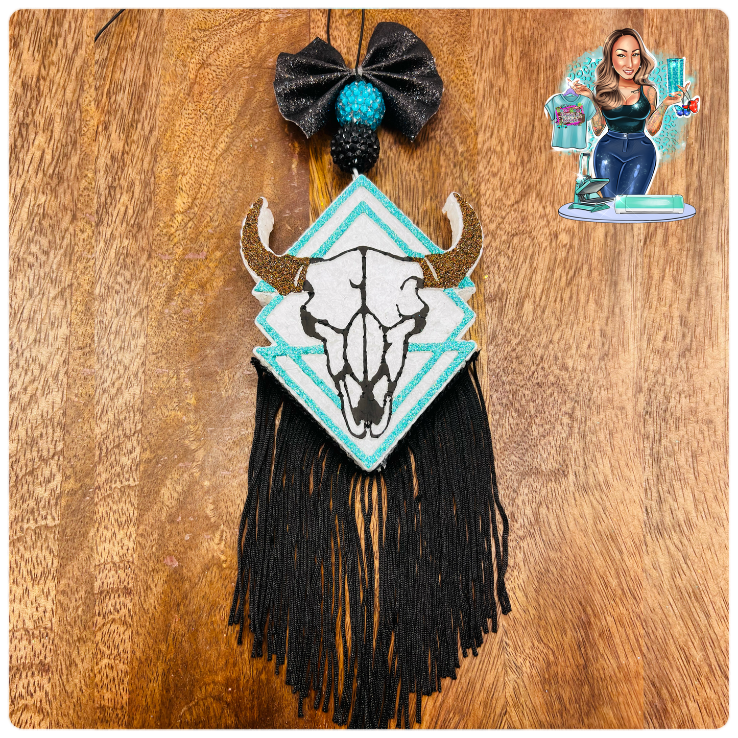 Bull Skull Aztec Design