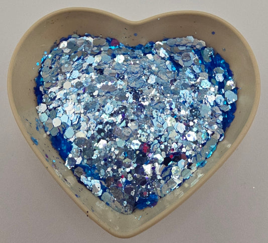 Neon Blue Diamonds Chunky Mix Glitter