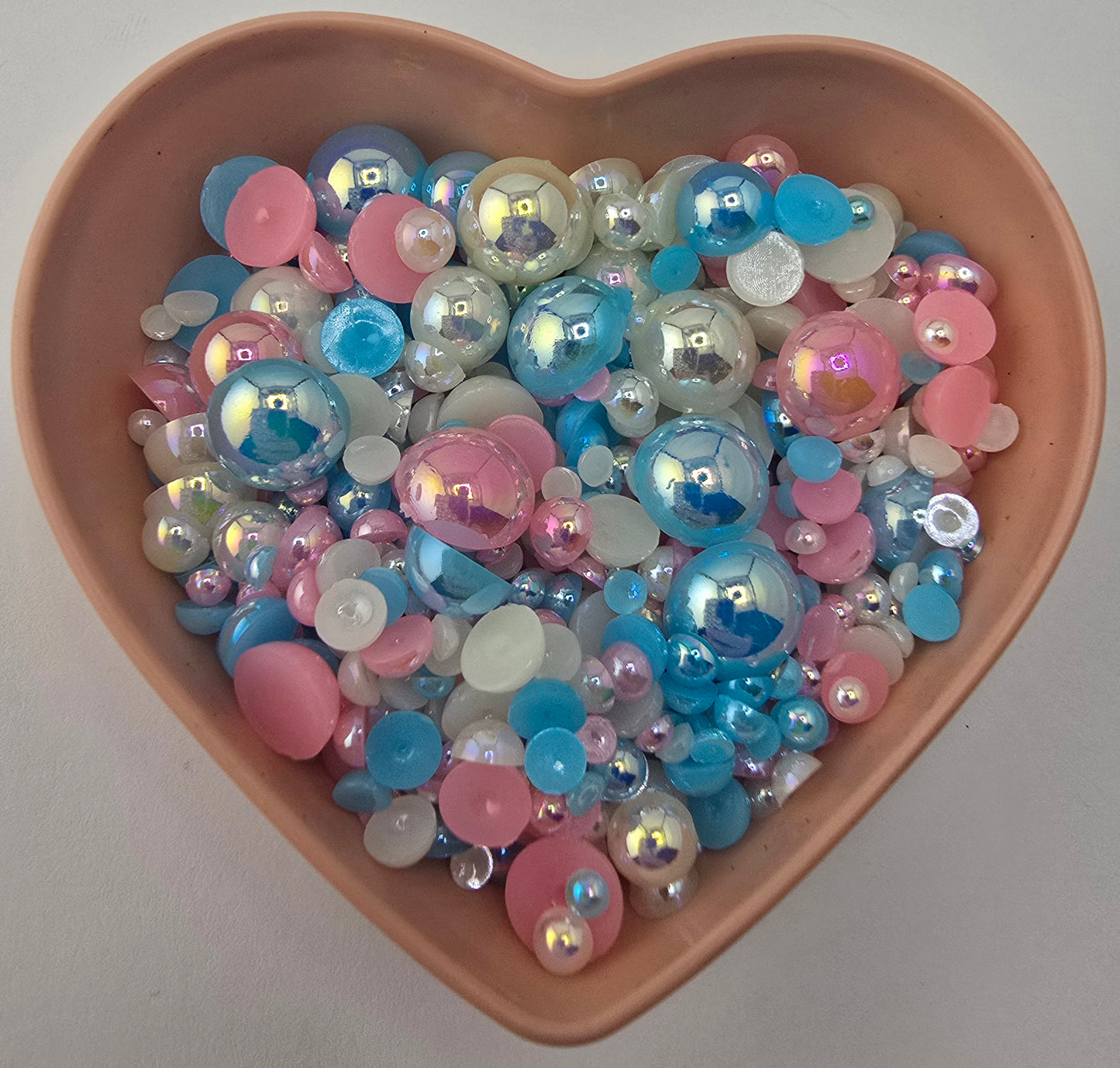Aqua Blush Half Pearl Mix