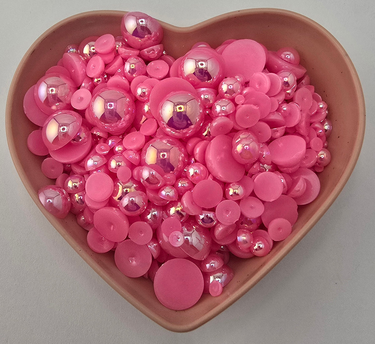 Dark Pink AB Half Pearl Mix