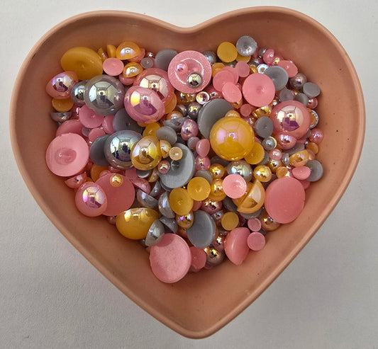 Peach Champagne Half Pearl Mix