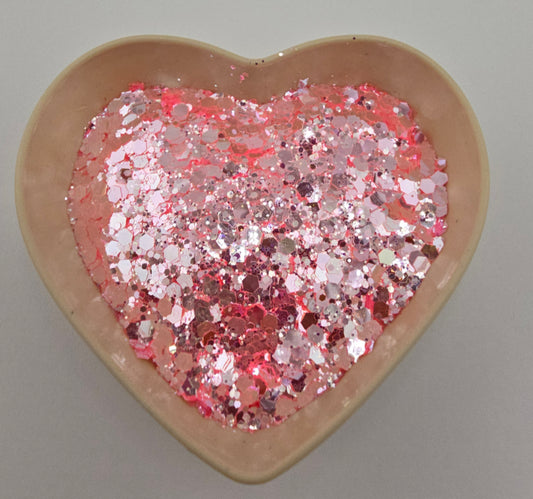 Neon Pink Diamonds Chunky Mix Glitter