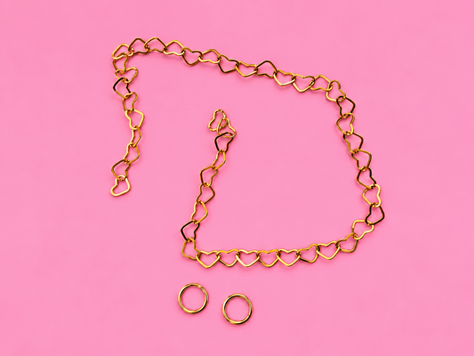 Car Charm Heart Chain w/Jump Rings